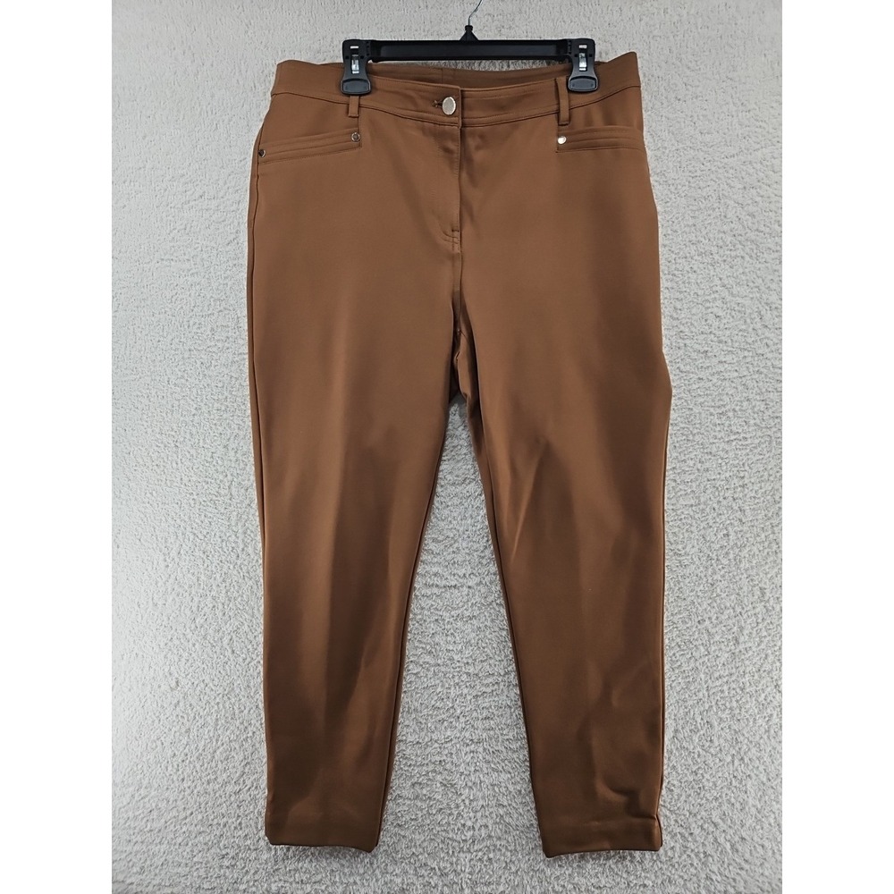 Chicos So Slimming Women's Refined Ponte Ankle Pants Brown Size 2 Regular - Picture 2 of 10